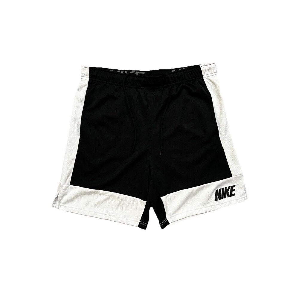 Nike Dri-Fit Fly MC 5.0 Training Shorts Large Black White Gym Running 7 Inch